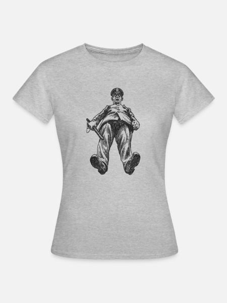 Polizei - Frauen T-Shirt - Grau meliert