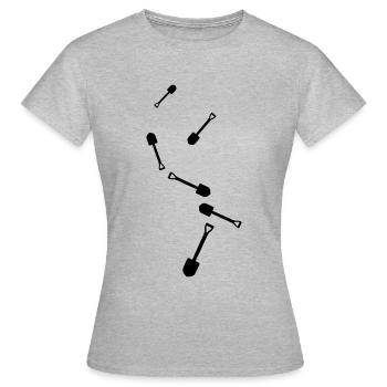 Schaufel icon Silhouette - Frauen T-Shirt - Grau meliert - Vorne - AI Model Female 172 dark (172cm)