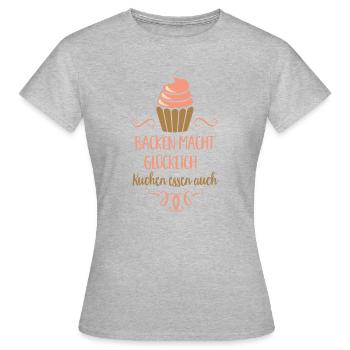 backen - Frauen T-Shirt - Grau meliert - Vorne - AI Model Female 172 dark (172cm)