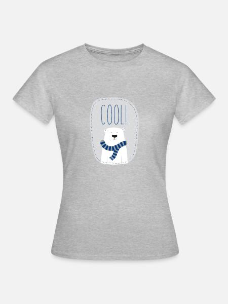 cool polar bear - Frauen T-Shirt - Grau meliert