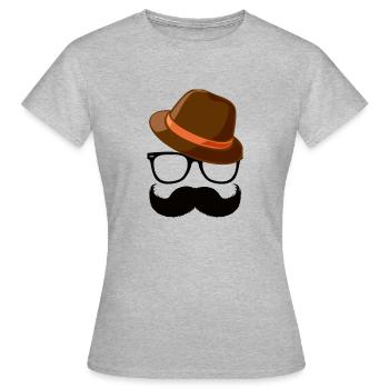 Hipster - T-shirt Femme - gris chiné - Devant - AI Model Female 172 dark (172cm)