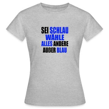 AfD stoppen gegen rechts Demokratie verteidigen - Frauen T-Shirt - Grau meliert - Vorne - AI Model Female 172 dark (172cm)