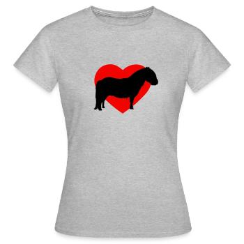 I love ponies I love Shetty I love horses I heart - T-shirt Femme - gris chiné - Devant - AI Model Female 172 dark (172cm)