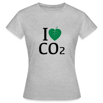 I love CO2 - Women's T-Shirt - heather grey - Front - AI Model Female 172 dark (172cm)