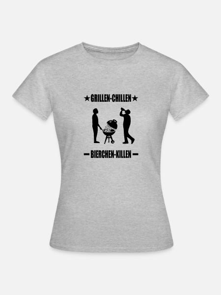 BBQ - Frauen T-Shirt - Grau meliert