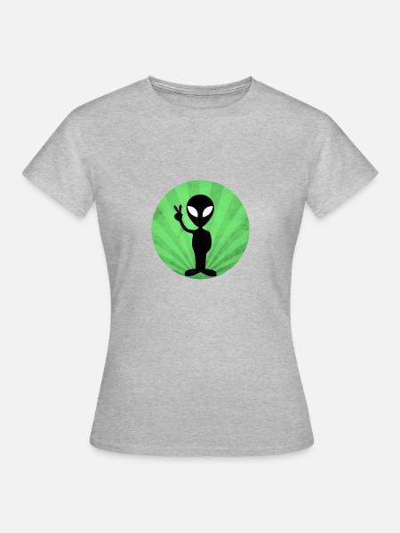 Alien Peace Alien - T-shirt Femme - gris chiné
