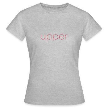 Get an upgrade to Upper - red - Women's T-Shirt - heather grey - Front - AI Model Female 172 dark (172cm)