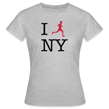 I lauf New York 02 - Frauen T-Shirt - Grau meliert - Vorne - AI Model Female 172 dark (172cm)