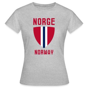 Norge – Norwegen - Frauen T-Shirt - Grau meliert - Vorne - AI Model Female 172 dark (172cm)