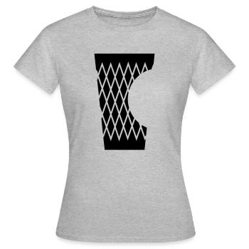 Geripptes mit Biss - Frauen T-Shirt - Grau meliert - Vorne - AI Model Female 172 dark (172cm)
