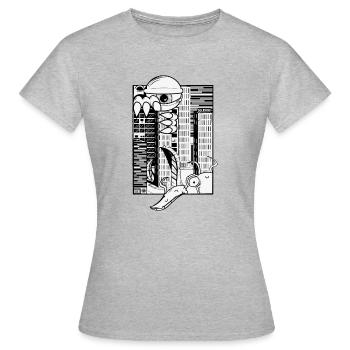 invasion city - T-shirt Femme - gris chiné - Devant - AI Model Female 172 dark (172cm)