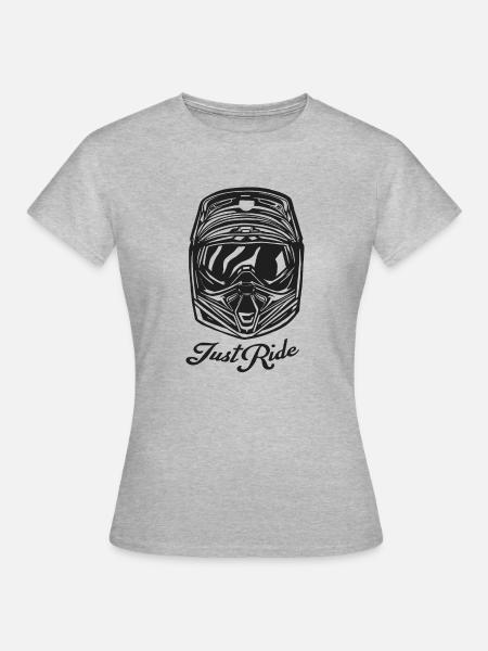 Motorradhelm - Frauen T-Shirt - Grau meliert