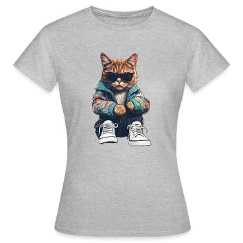 Cool Cat - Women's T-Shirt - heather grey - Front - AI Model Female 172 dark (172cm)