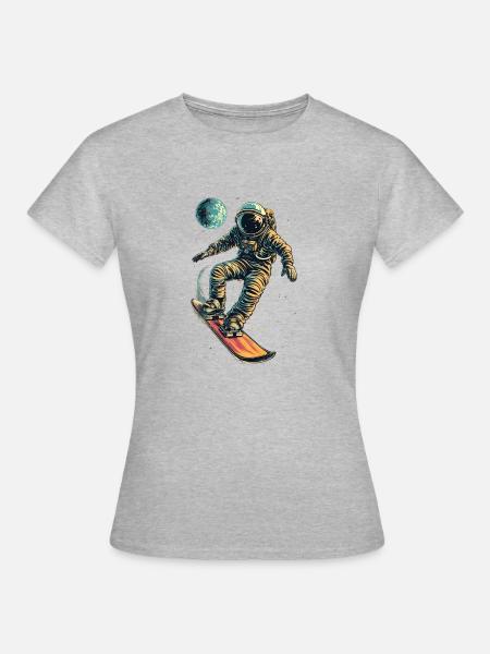 Zero Gravity Snowboarden - Frauen T-Shirt - Grau meliert