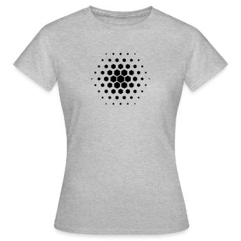 HexPulse - Frauen T-Shirt - Grau meliert - Vorne - AI Model Female 172 dark (172cm)