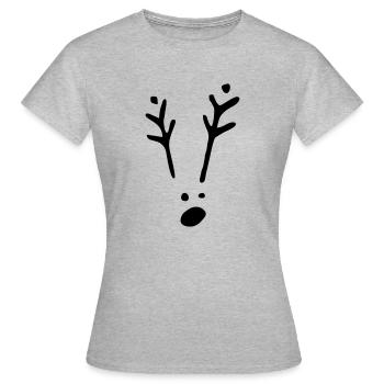 Rudolf 1c Xmas - Frauen T-Shirt - Grau meliert - Vorne - AI Model Female 172 dark (172cm)