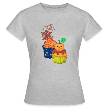 Halloween cupcake muffin cake baking sweets - Women's T-Shirt - heather grey - Front - AI Model Female 172 dark (172cm)