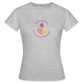 Mariage d'argent, 25e anniversaire - T-shirt Femme - gris chiné - Devant - AI Model Female 172 dark (172cm)