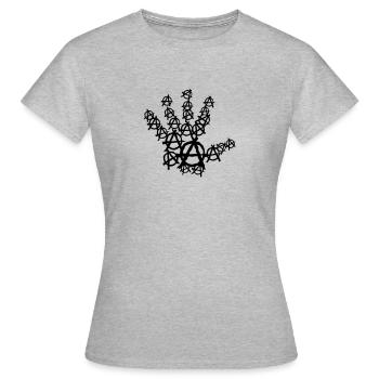 Hand in Hand Anarchie mano8 - Frauen T-Shirt - Grau meliert - Vorne - AI Model Female 172 dark (172cm)