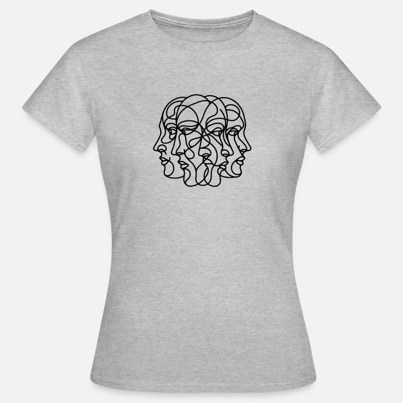 Abstract Faces - Women's T-Shirt - heather grey