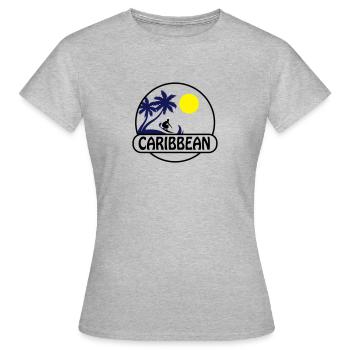 Caraïbes 02 - T-shirt Femme - gris chiné - Devant - AI Model Female 172 dark (172cm)