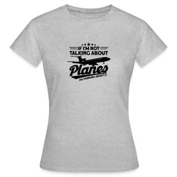 Flugzeug Pilot Flugzeuge Flugzeug Landung Geschenk - Frauen T-Shirt - Grau meliert - Vorne - AI Model Female 172 dark (172cm)