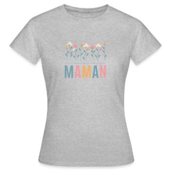 Idée cadeau pour Maman - T-shirt Femme - gris chiné - Devant - AI Model Female 172 dark (172cm)