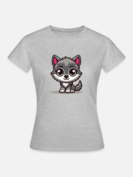 Baby Wolf - T-shirt dam - gråmelerad
