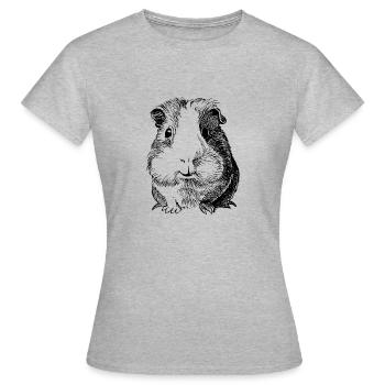 Meerschweinchen Tusche von vorne - Frauen T-Shirt - Grau meliert - Vorne - AI Model Female 172 dark (172cm)