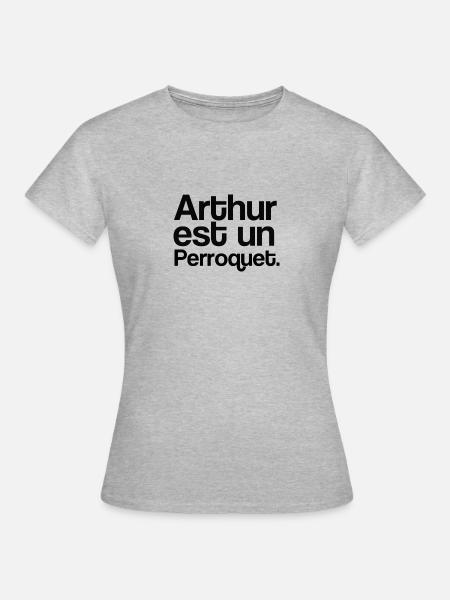 cooles t-shirt Arthur est un Perroquet Gechenkidee - Frauen T-Shirt - Grau meliert