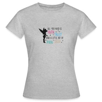 Fée elfe - T-shirt Femme - gris chiné - Devant - AI Model Female 172 dark (172cm)