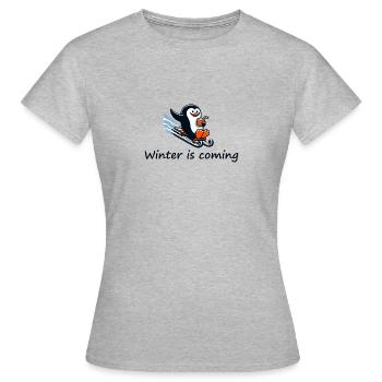 L’hiver arrive - T-shirt Femme - gris chiné - Devant - AI Model Female 172 dark (172cm)