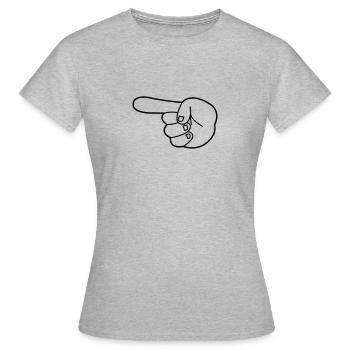 zeigefinger 01 - Frauen T-Shirt - Grau meliert - Vorne - AI Model Female 172 dark (172cm)