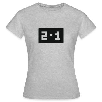 Retrogaming Spielergebnis 2 zu 1 Gewonnen Pixelig - Frauen T-Shirt - Grau meliert - Vorne - AI Model Female 172 dark (172cm)