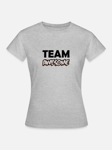 team awesome 02 - Frauen T-Shirt - Grau meliert