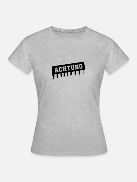 achtung - Frauen T-Shirt - Grau meliert