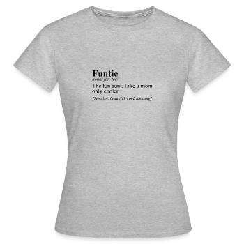 definition funtie the fun aunt - Frauen T-Shirt - Grau meliert - Vorne - AI Model Female 172 dark (172cm)