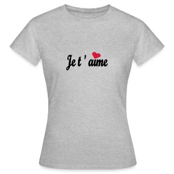 Je t 'aime - Women's T-Shirt - heather grey - Front - AI Model Female 172 dark (172cm)