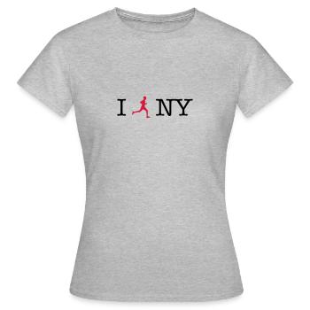 I lauf New York 01 - Frauen T-Shirt - Grau meliert - Vorne - AI Model Female 172 dark (172cm)