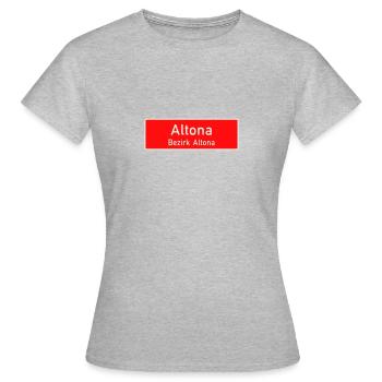 Altona - Hamburg Bezirksschild/Ortsschild - Frauen T-Shirt - Grau meliert - Vorne - AI Model Female 172 dark (172cm)