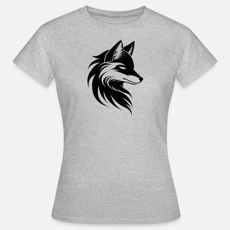 Testa di volpe, animale totem - Maglietta da donna - grigio melange