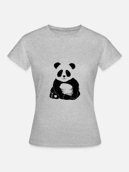 kleiner cooler chilliger Panda Pandabär Geschenk - Frauen T-Shirt - Grau meliert