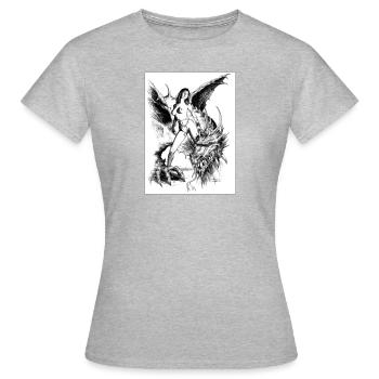 FANTASY 7 - Frauen T-Shirt - Grau meliert - Vorne - AI Model Female 172 dark (172cm)