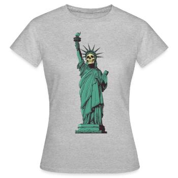 Lady Skullerty - T-shirt Femme - gris chiné - Devant - AI Model Female 172 dark (172cm)