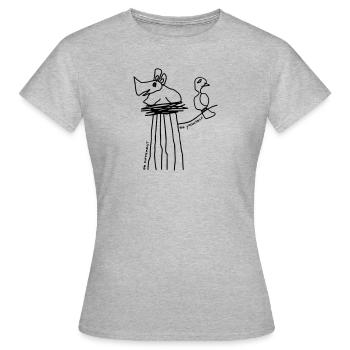 Nashorn im Nest - Frauen T-Shirt - Grau meliert - Vorne - AI Model Female 172 dark (172cm)