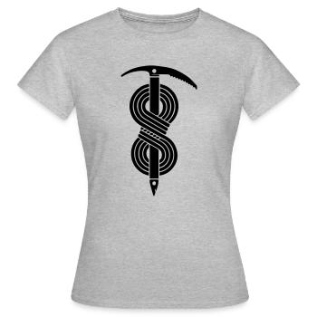 Eispickel Seil - Frauen T-Shirt - Grau meliert - Vorne - AI Model Female 172 dark (172cm)