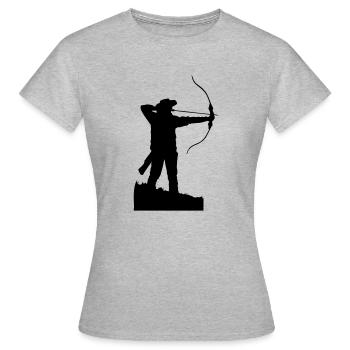 Bowmen - Frauen T-Shirt - Grau meliert - Vorne - AI Model Female 172 dark (172cm)