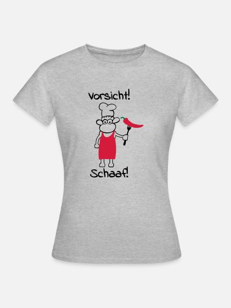 Vorsicht schaaf! - Frauen T-Shirt - Grau meliert