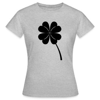 fourleaf_clover - Frauen T-Shirt - Grau meliert - Vorne - AI Model Female 172 dark (172cm)