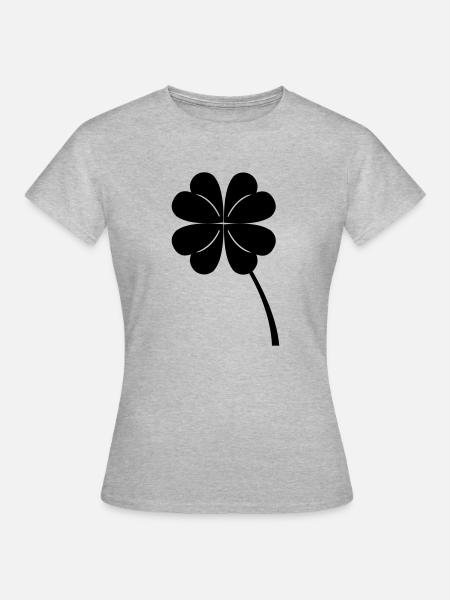 fourleaf_clover - Frauen T-Shirt - Grau meliert